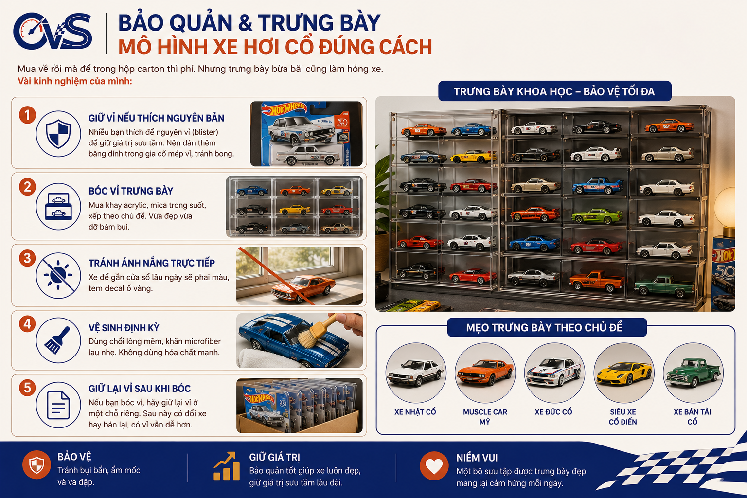 cách bảo quản mô hình xe hơi cổ đúng cách