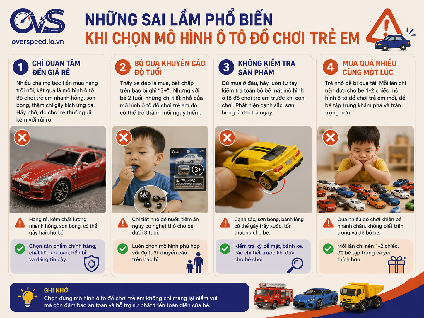 mô hình ô tô đồ chơi trẻ em sai lầm