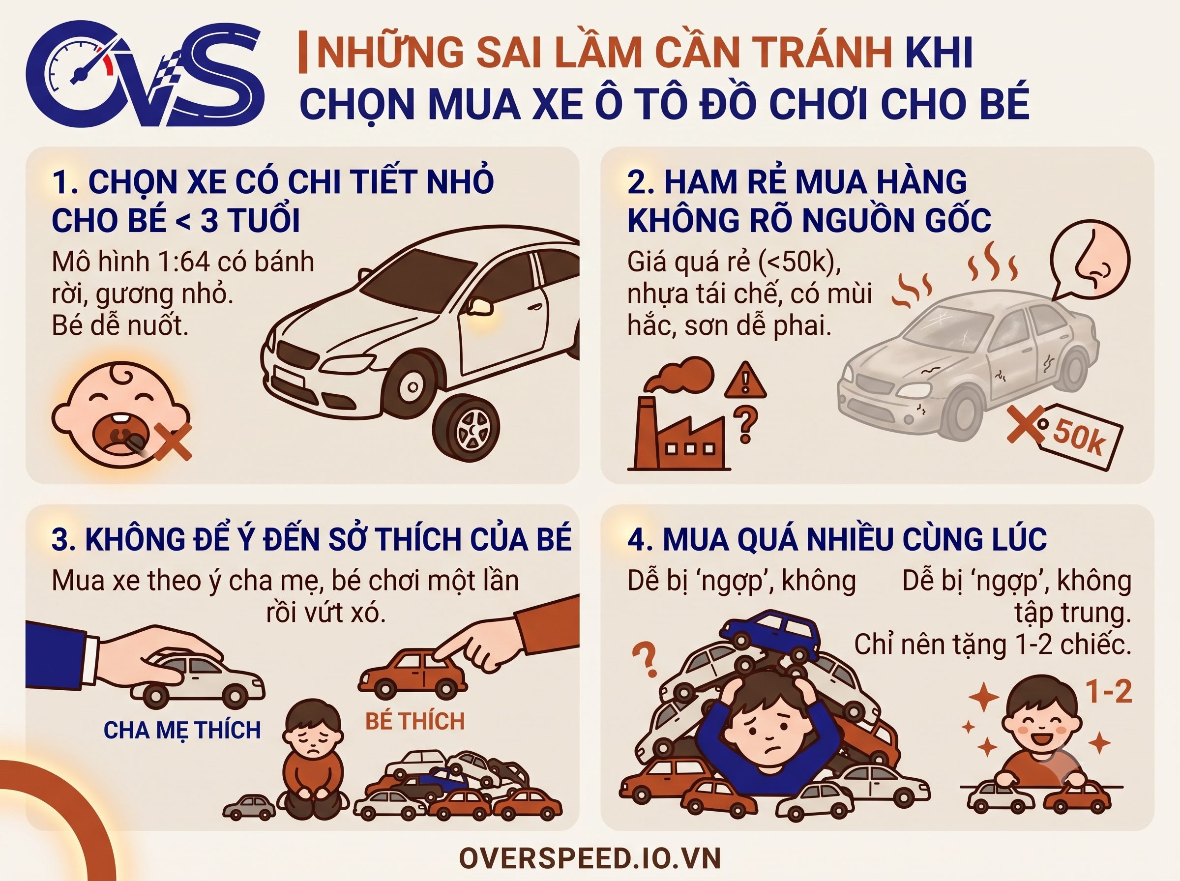xe ô tô đồ chơi cho bé sai lầm quá