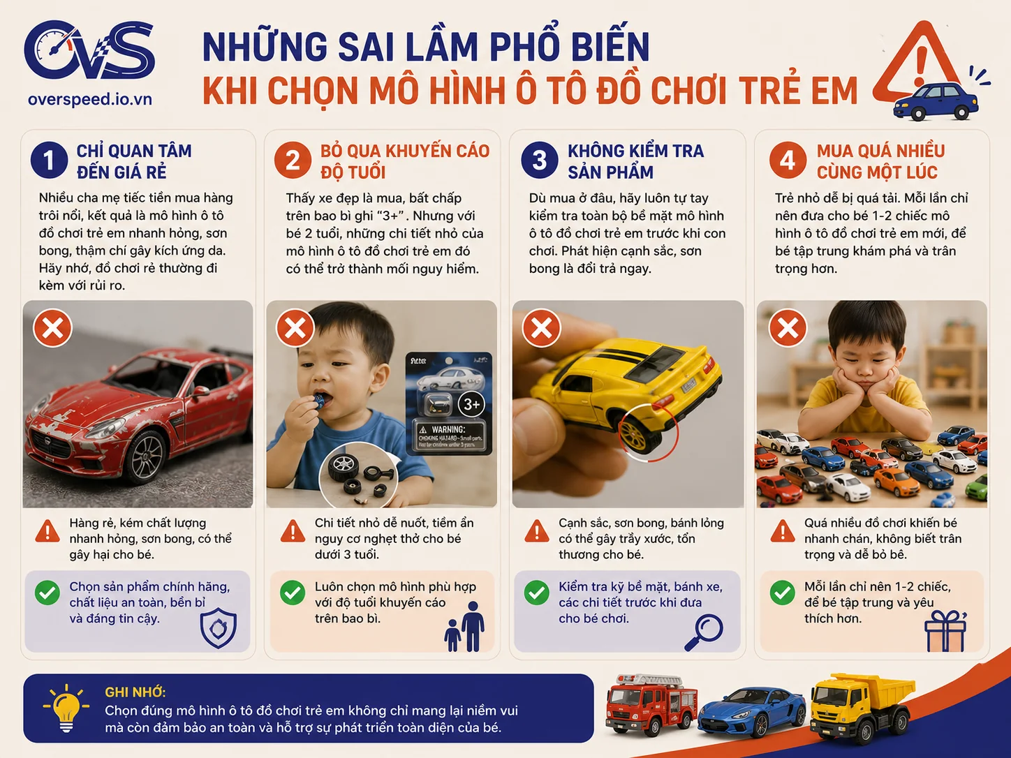 mô hình ô tô đồ chơi trẻ em sai lầm