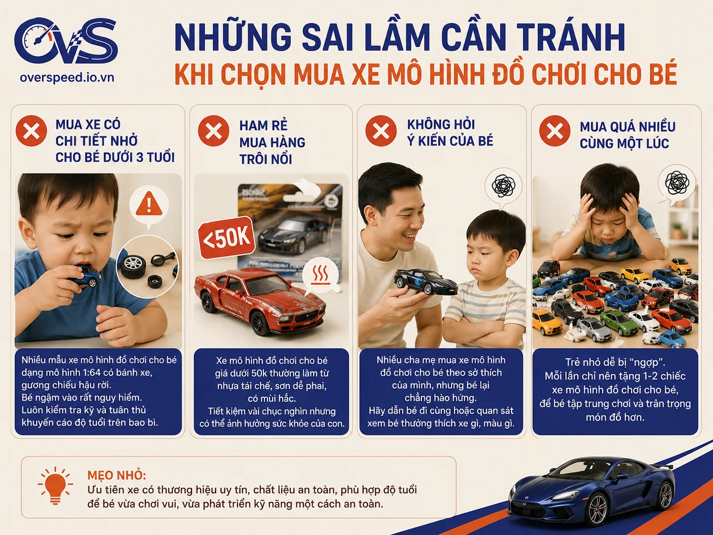 xe mô hình đồ chơi cho bé sai lầm